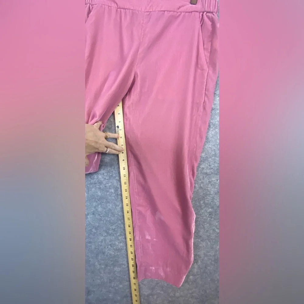 J. Crew Velvet Pants 10‎ Pink High Waist Comfy Casual Loungewear Pockets Pull On